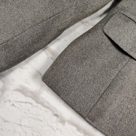 KASPER Womens petite avant garde career power suit blazer jacket grey sz 4P - Picture 6 of 6
